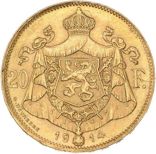 België. Albert. 20 Francs 1914, Postzegels en Munten, Munten | Europa | Niet-Euromunten