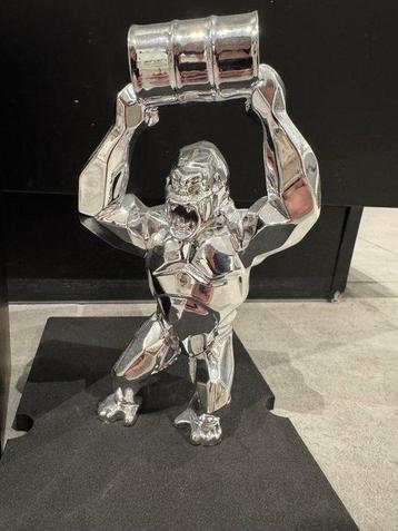 Richard Orlinski (1966) - Beeld, Kong Baril argent/silver -