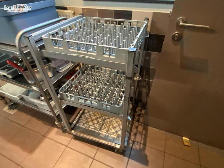 Metalen rolwagen voor afwasrekken, Zakelijke goederen, Horeca | Keukenapparatuur, Overige typen, Ophalen of Verzenden