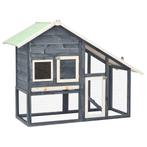 vidaXL Konijnenhok 140x63x120 cm massief vurenhout grijs en, Verzenden, Nieuw