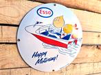 Esso happy motoring boat vintage emaille bord, Verzenden, Nieuw