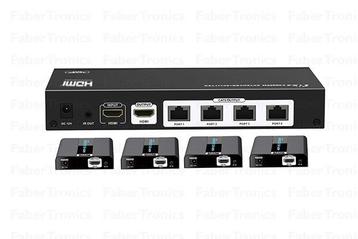 4K HDMI 4 poort extender + splitter over UTP  - Huismerk, Ophalen of Verzenden