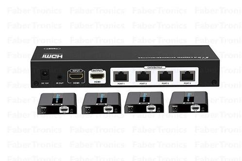 4K HDMI 4 poort extender + splitter over UTP  - Huismerk, Doe-het-zelf en Bouw, Elektriciteit en Kabels, Ophalen of Verzenden