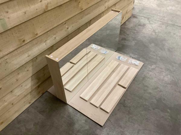 Veiling - spiegelkast softclose 120x60,5x15cm Gino eiken, Huis en Inrichting, Badkamer | Badkamermeubels