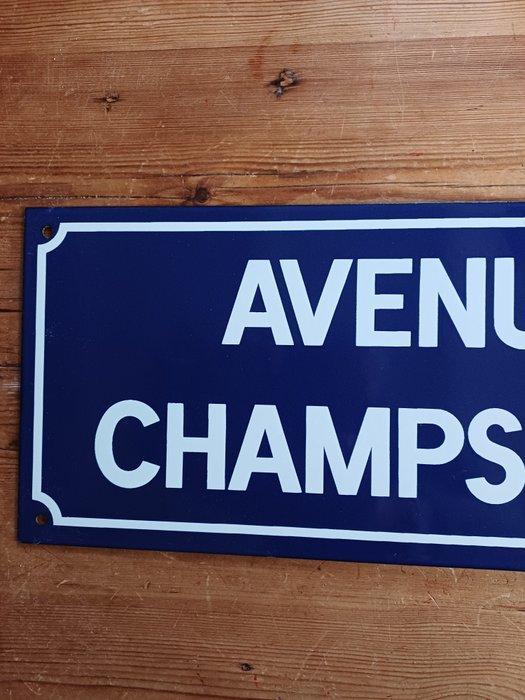 Emaille bord AVENUE DES CHAMPS ELYSEES - Emaille bord -, Antiek en Kunst, Antiek | Wandborden en Tegels