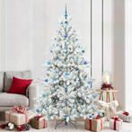 vidaXL Kunstmatige Hinged Kerstboom Wit 210 cm PVC en Staal, Verzenden, Nieuw