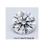 1 pcs Diamant (Traitement de couleur) - 1.50 ct - Rond Blanc, Nieuw