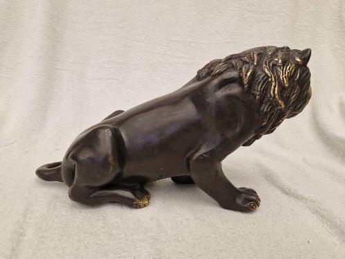 Beeld, Bronzen leeuw - 25 cm - Brons, Antiek en Kunst, Curiosa en Brocante