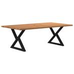 vidaXL Eettafel met boomrand 220x120x74 cm massief hout, Verzenden, Nieuw