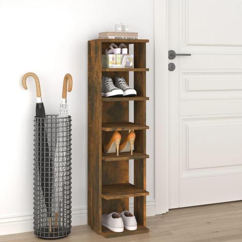 vidaXL Schoenenrek 27,5x27x102 cm bewerkt hout gerookt, Huis en Inrichting, Kasten | Schoenenkasten, Nieuw, Verzenden
