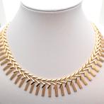 18 krt. Gouden unieke collier | 45 cm (vaste hanger), Ophalen of Verzenden, Gebruikt, Overige kleuren, Goud