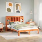 vidaXL Bed met boekenkast zonder matras grenenhout wasbruin, Huis en Inrichting, Slaapkamer | Bedden, Verzenden, Nieuw