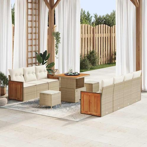 vidaXL Tuinbank Set 10 pcs beige en crèmekleurig 80 x 80 x, Tuin en Terras, Tuinsets en Loungesets, Nieuw, Verzenden