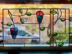 Jugendstil Glas-in-loodraam - 1920-1930 - 52x90cm -, Antiek en Kunst