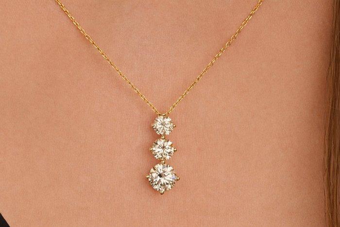 Halsketting - 14 karaat Geel goud - 3.19ct. tw. Diamant, Bijoux, Sacs & Beauté, Colliers
