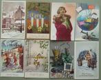 Fantasie, Kerstmis - Oude kerstkaarten - kleinformaat kerst,, Verzamelen, Gelopen