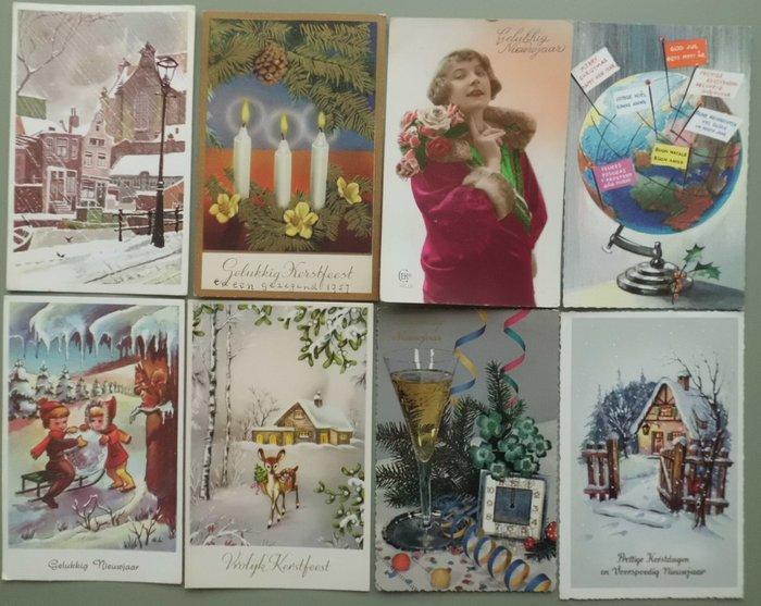 Fantasie, Kerstmis - Oude kerstkaarten - kleinformaat kerst,, Verzamelen, Postkaarten | Buitenland