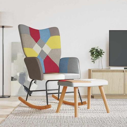 vidaXL Schommelstoel met voetenbank patchwork stof, Huis en Inrichting, Stoelen, Nieuw, Verzenden
