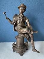 Sculpture, Jonge man op zuil - 36 cm - Régule