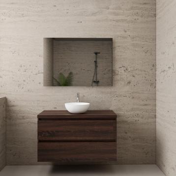 ACTIE BWS Badmeubel | Paris | Sonoma Choco | 100 cm | met, Ophalen of Verzenden, Bad