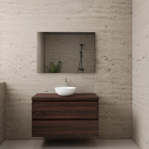 ACTIE BWS Badmeubel | Paris | Sonoma Choco | 100 cm | met, Doe-het-zelf en Bouw, Sanitair, Bad, Nieuw, Ophalen of Verzenden