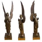 Statue, Gotische staande Engel - 50 cm - Bronze, Antiek en Kunst