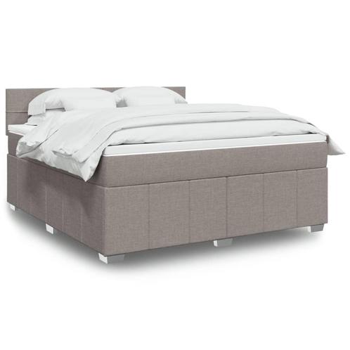 vidaXL Boxspring met matras stof taupe 180x200 cm, Huis en Inrichting, Slaapkamer | Bedden, Nieuw, Verzenden