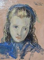 Maria Cristina Vilomara (XX) - Retrato de niña, Antiek en Kunst