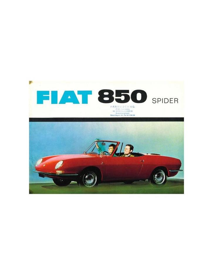 1965 FIAT 850 SPIDER BROCHURE DUITS, Livres, Autos | Brochures & Magazines
