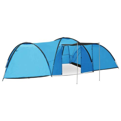 vidaXL Iglotent 8-persoons 650x240x190 cm blauw, Caravans en Kamperen, Tenten, Nieuw, Verzenden