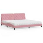 vidaXL Bed met matras fluweel roze 200x200 cm, Huis en Inrichting, Verzenden, Nieuw