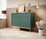 Dressoir groen 104x39x83 cm goud hotel chique, Huis en Inrichting, Verzenden, Nieuw, 25 tot 50 cm, 100 tot 150 cm
