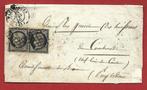 France 1850 - 1850 LETTRE PAIRE  20C NOIR N°3 PAULHAGUET, Postzegels en Munten, Postzegels | Europa | Frankrijk, Gestempeld