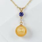 Zonder minimumprijs - Hanger - 18 karaat Geel goud Saffier -, Handtassen en Accessoires, Antieke sieraden