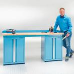 Datona Werkbank PRO bamboe - 2 opbergkasten - 200 cm -, Doe-het-zelf en Bouw, Ophalen of Verzenden, Nieuw