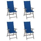 vidaXL Tuinstoelen 4 st verstelbaar met kussens massief, Tuin en Terras, Tuinstoelen, Verzenden, Nieuw