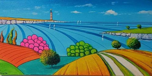 Giulio Morandi (XX-XXI) - Il faro sul molo, Antiek en Kunst, Kunst | Schilderijen | Klassiek