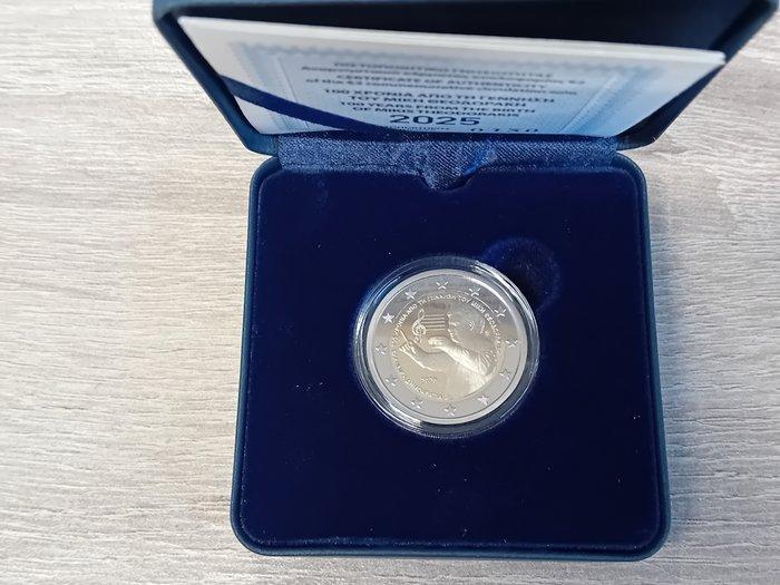 Griekenland. 2 Euro 2025 Mikis Theodorakis (2 stuks) Proof, Postzegels en Munten, Munten | Europa | Niet-Euromunten