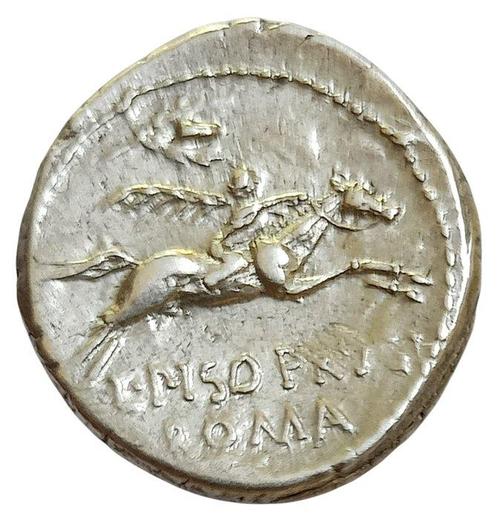 République romaine. L. Calpurnius Piso L.f. L.n. Frugi, 90, Postzegels en Munten, Munten | Europa | Niet-Euromunten