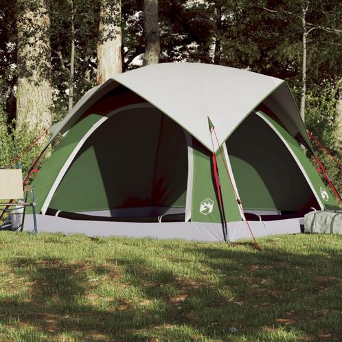 vidaXL Tente de camping de cabine 4 personnes vert, Caravans en Kamperen, Tenten, Verzenden