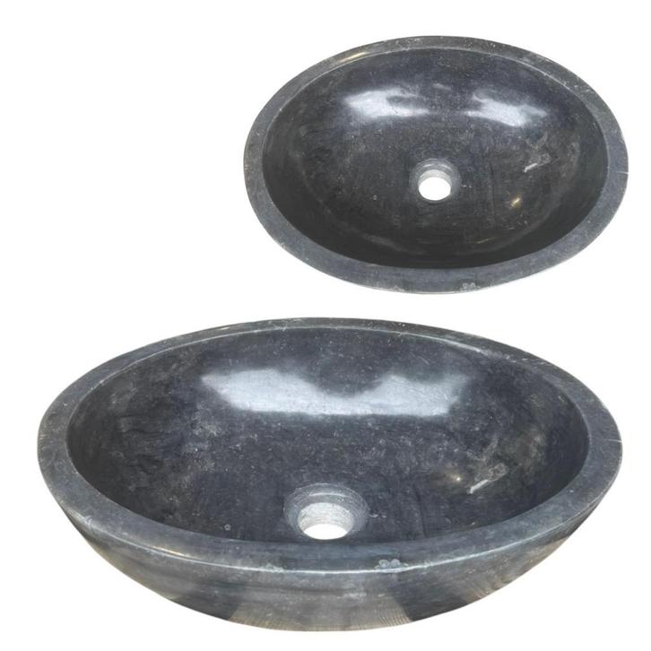 Lendo Online Waskom Marmer 40x30x12 cm Zwart Ovaal, Bricolage & Construction, Sanitaire, Envoi