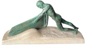 Max le Verrier - sculptuur, Homme à la barque - 16 cm -
