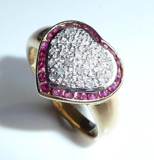 Bague - 14 carats Or blanc, Or jaune -  0.98ct. tw. Diamant, Handtassen en Accessoires, Ringen