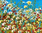 Patrizia Schüller - Blumenwiese mit roten, weißen und blauen, Antiek en Kunst, Kunst | Schilderijen | Modern