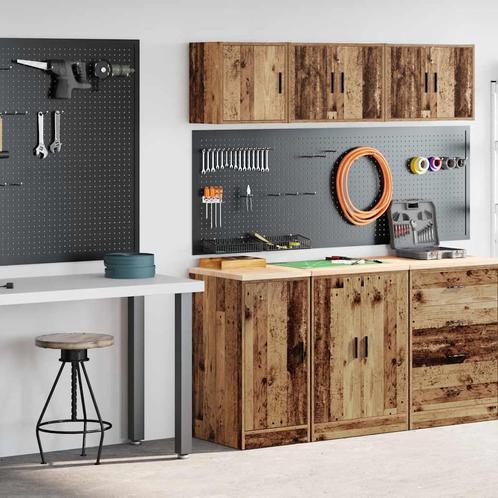 vidaXL Garagekasten 2 st bewerkt hout oud hout, Zakelijke goederen, Kantoor en Winkelinrichting | Magazijn, Stelling en Opslag