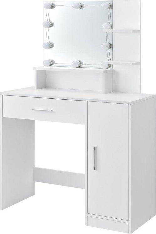 Tweedekans | Schminktafel / kaptafel Zoey - Wit - Incl., Huis en Inrichting, Woonaccessoires | Spiegels, Ophalen of Verzenden