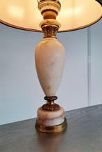 Lamp - Marmer, Messing, stof - Marmeren messing tafellamp
