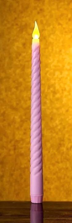 Ledkaars swirl lilarose warmwit / stuk voor bloemschikken en, Hobby en Vrije tijd, Knutselen, Nieuw