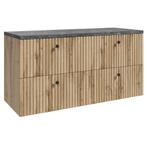 Badplaats Wastafelkast Saros 120 cm - Eiken - met Bovenblad, Verzenden, Nieuw
