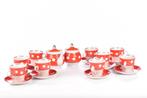 Vintage theeservies voor 9 personen | Polka dot theeservies